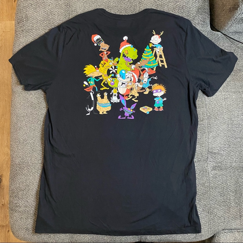 NWOT 90’s Cartoon Nickelodeon Christmas Tee. Rugrats, Ren & Stimpy, Hey Arnold!